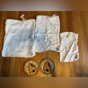 Bee themed Produce bags and coasters